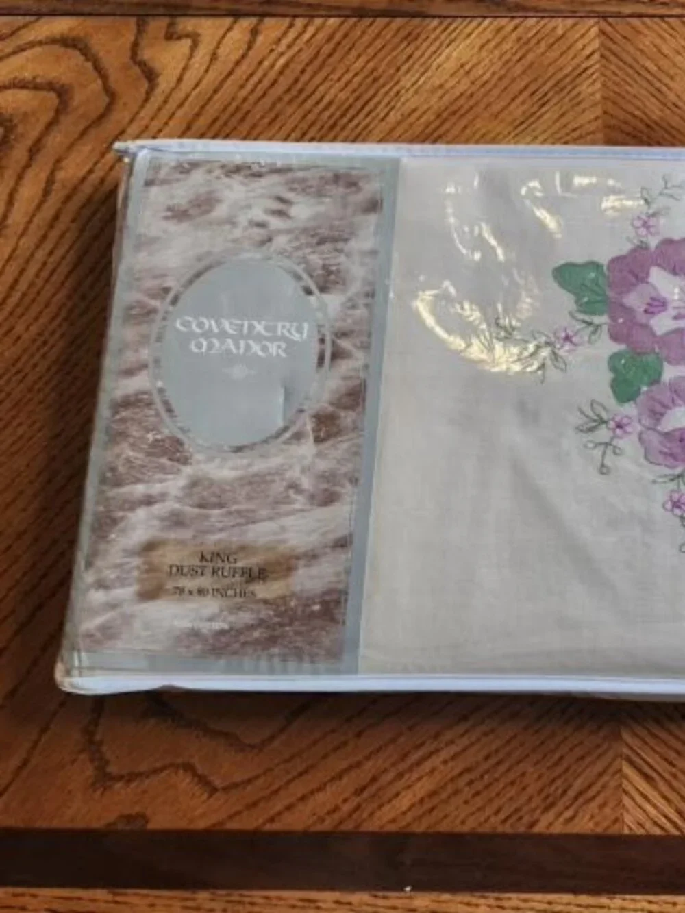 Vintage Coventry Manor King Size Dust Ruffle 78x80 Pink 100% Cotton Unopened